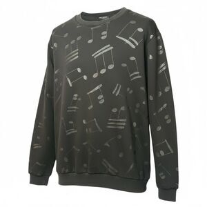 Saint Laurent Paris Iconic Music Note Printed Rare Crewneck Sweatshirt Womens XL